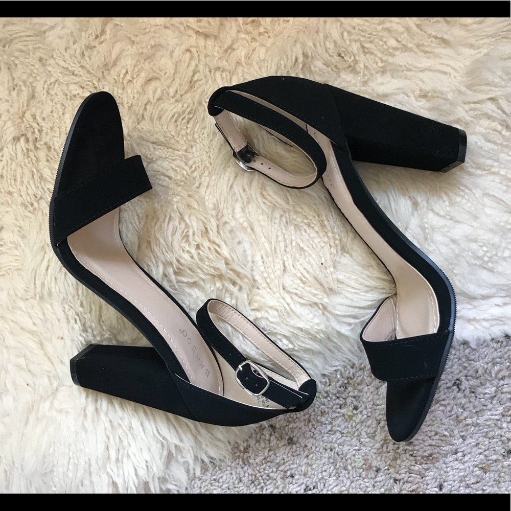 Black chunky heels